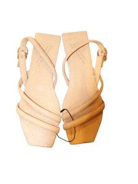 Dorothee Schumacher Beige Snake Print Leather Sandals, Size 40/10